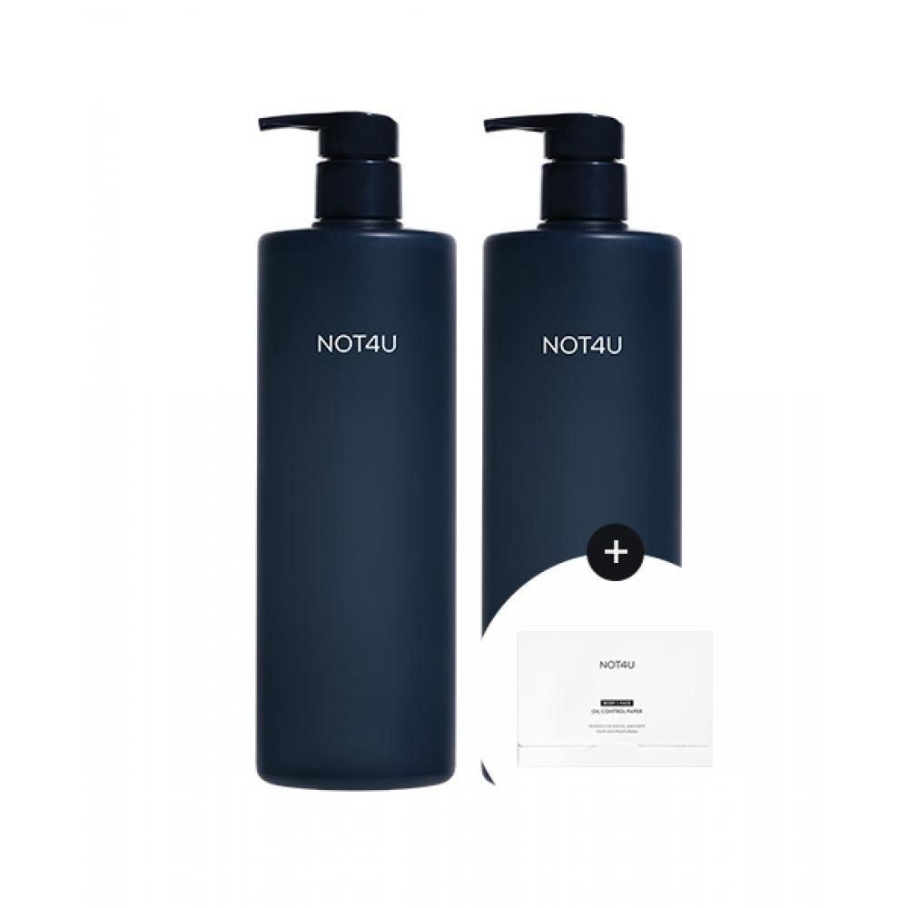 Not4u [2pack] Clear All In One Wash For Men 500ml  + Free Oil Paper NONE