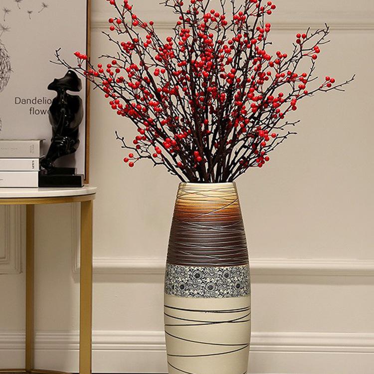 Large European-Style Porcelain Floor Vase for Dried Flowers - Artistic Living Room Ceramic Decoration