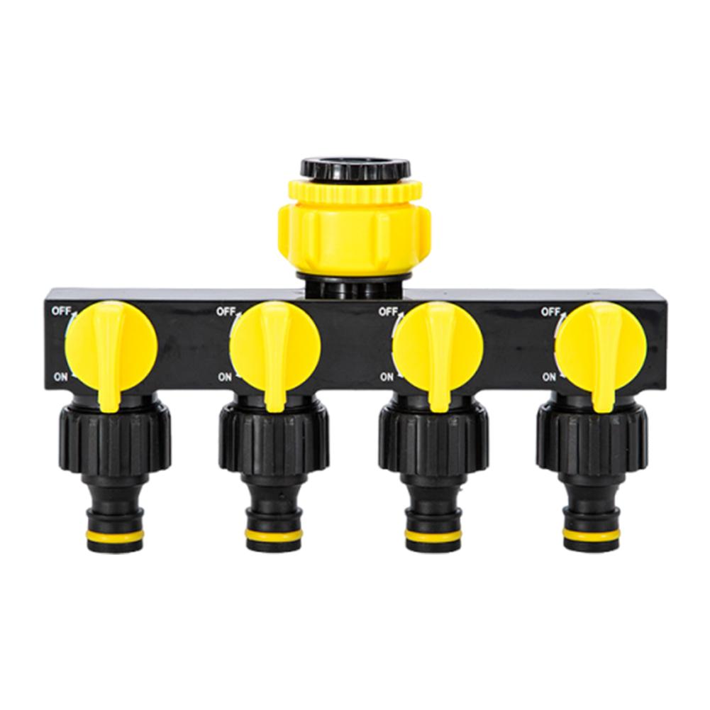 

Hose Faucet Manifold with Shut Off Valve Hose Bib Splitter Hose Adapter Connector for Outdoor Faucet and Hose Bib Applications жовтий