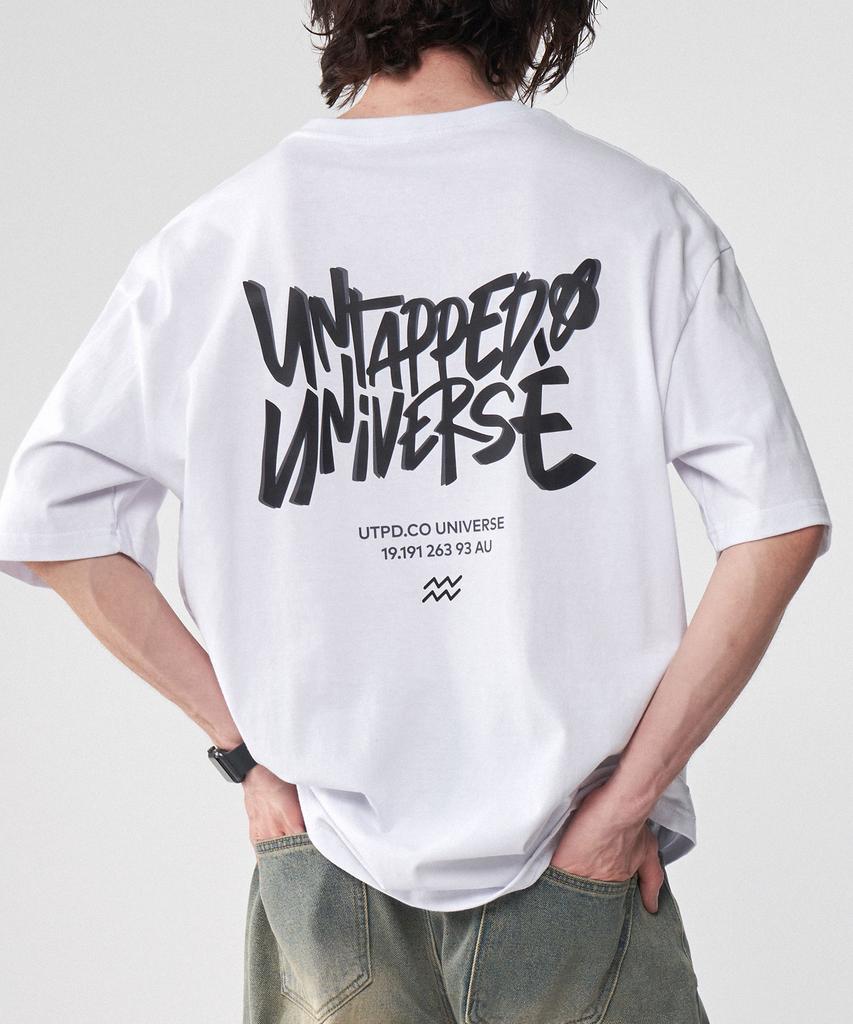 UNTAPPED STUDIO Universe Overlap Pure Cotton Big Oversized Short Sleeve T-Shirt 4 Colors