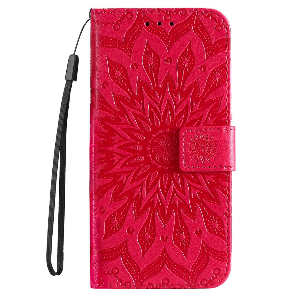 Applicable Motorola Edge 60 Fusion Embossed Mobile Phone Case Sun Flower Flip Leather Case Insert Card Money