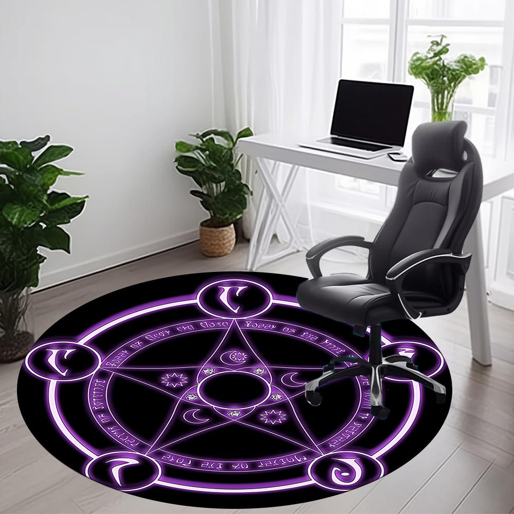 1pc Witchcraft Magic Office Round Area Rug,  Mat Suitable ForOffice, Under Office Chairs Bedroom Living Room Home Decor, Room Deco
