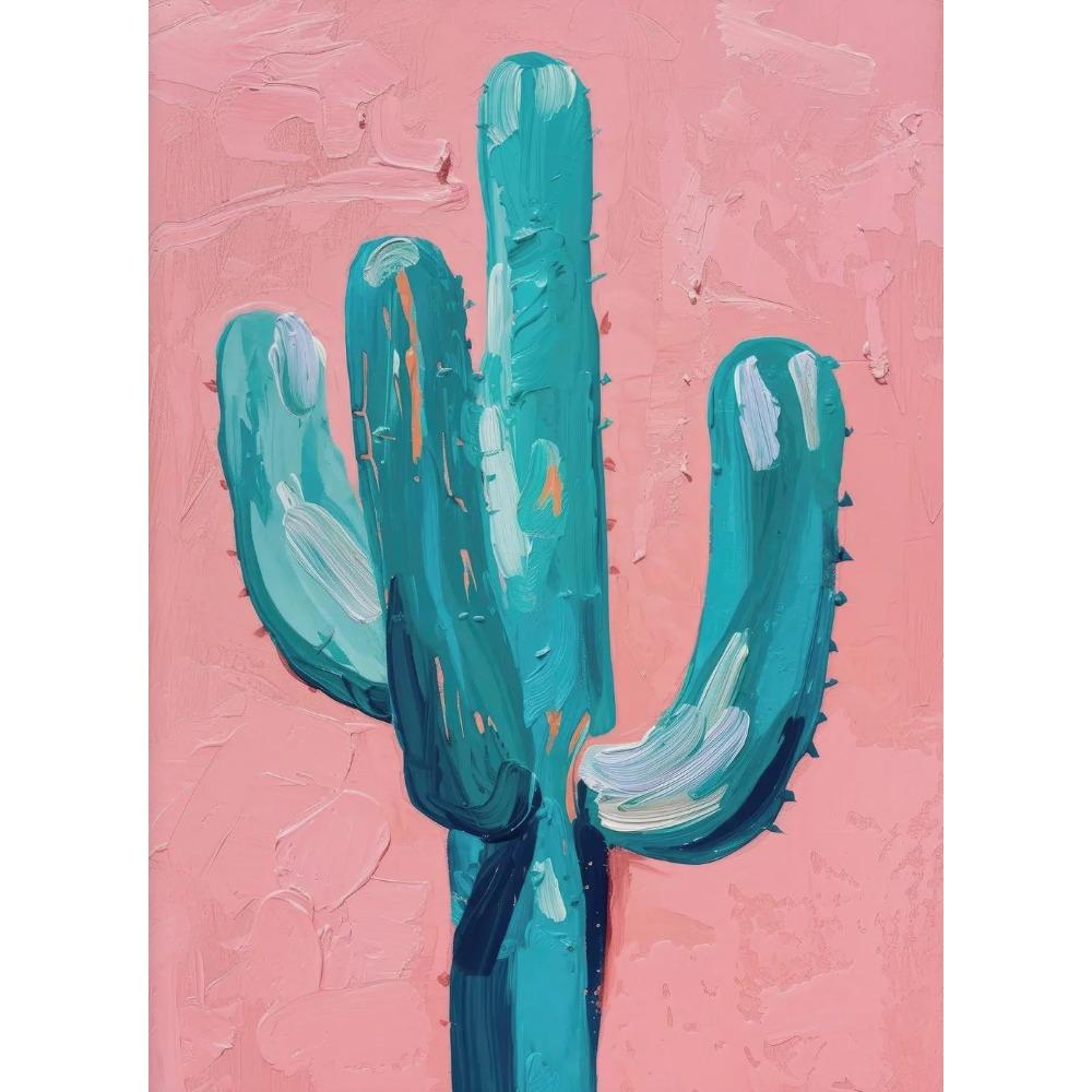 Poster Trendy Cactus Deserto Boho Western Messico Girly Estate Stampe Minimaliste Pittura su Tela Arte da Parete Immagine Decorazione Stanza Casa