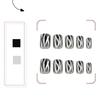 24 Pcs Flame Artificial Nail Black Gradient Press On Nail Square Stick On Nail Glittering False Nail for Woman