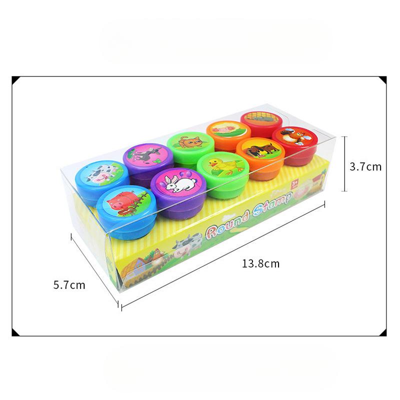 Søt blandet dyr Dinosaur Selvblekkstempler Leketøy Barn Bursdagsfest Favoritter Jul Påskefest Goodie Bag Pinata Fillers