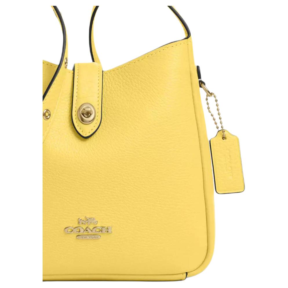 Coach Hadley 19 Logo Pebble Leather Crossbody Bag Small Women Crossbody Bag Yellow CAL60-IMYLW