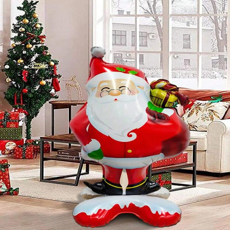Weihnachtsständer-Folienballons, Weihnachtsmann-Schneemann-Dekoration, Heiligabend, Neujahrsparty-Dekorationszubehör