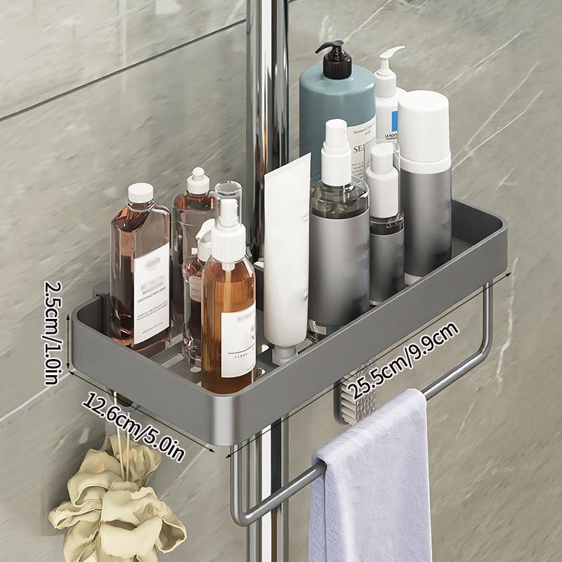 Badezimmer Aufbewahrungsregal Organizer Bohrfrei Wandmontiert Shampoo Duschregal Aluminiumlegierung Aufbewahrungsregal für Badezimmer Küche