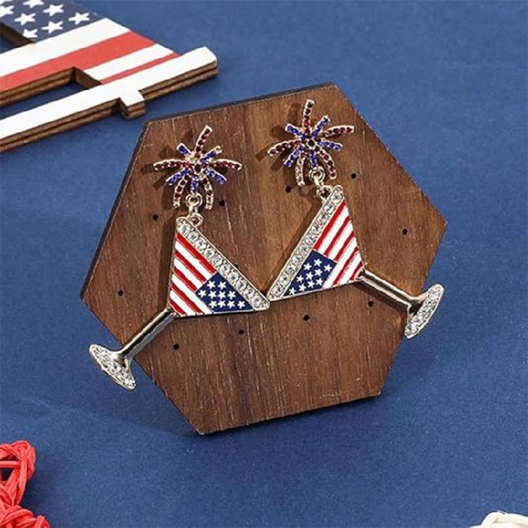 Independence Day Earrings Comfortable Ear Jewelry Pendant Earrings Alloy Texture Perfect for Present Giving or Own Use