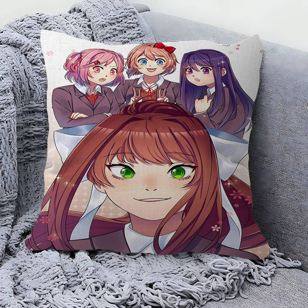 Anime D-Doki Literatuare DDLC Maple Design Cushion Cover Happy Autumn Harvest Decor Holiday Decorati Pillow Cover