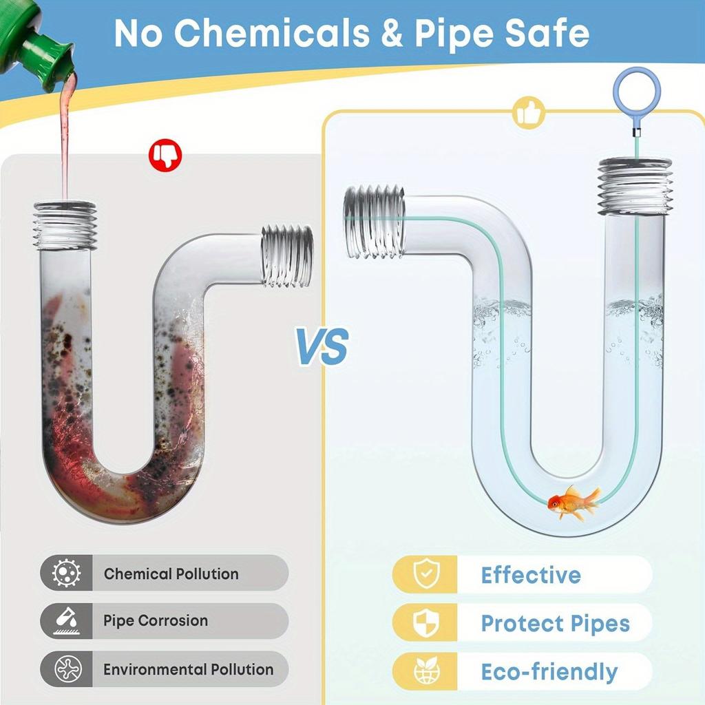 Pipe Unclogger, Drain Cleaning Stick, Hair Cleaning Hook, Bathroom Kitchen Drain Hole Unclogger, Durable Nylon Coating