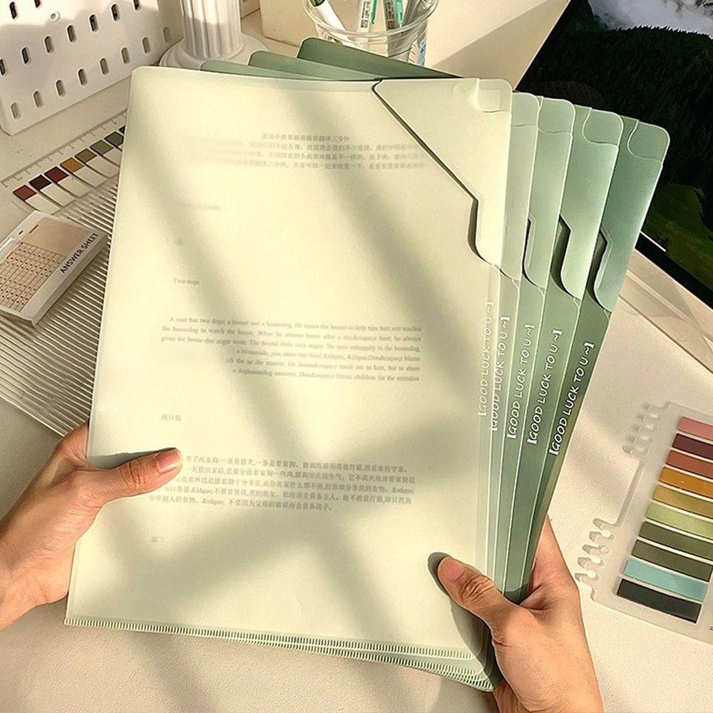 5pcs/set Clipboard File Folders Plastic File Organizer Useful Sorting Storage Bag  Stationery