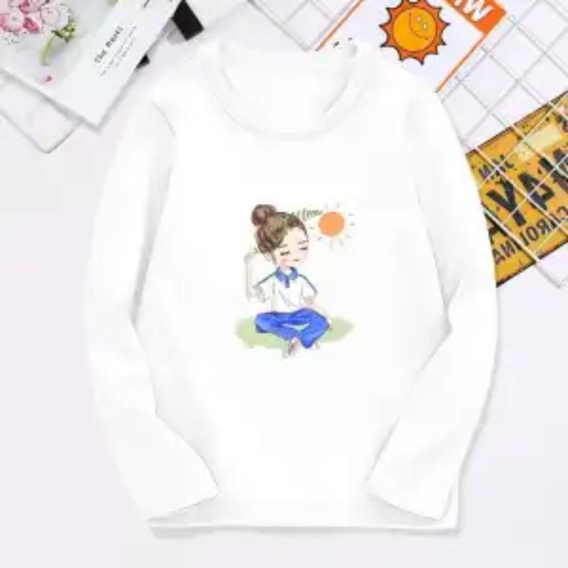 Kinder Meisjes Shirt Schattig Longsleeve T-shirt Vrije Tijd Cartoon Ronde Hals Shirt Tops