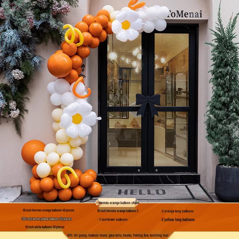 Graduation & Event Balloon Arch Decoration for Yoga Studio or Storefront Background