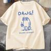 2025 Summer Men's DANG English printed T-shirt with interesting frog pattern short-sleeved high-quality clothing