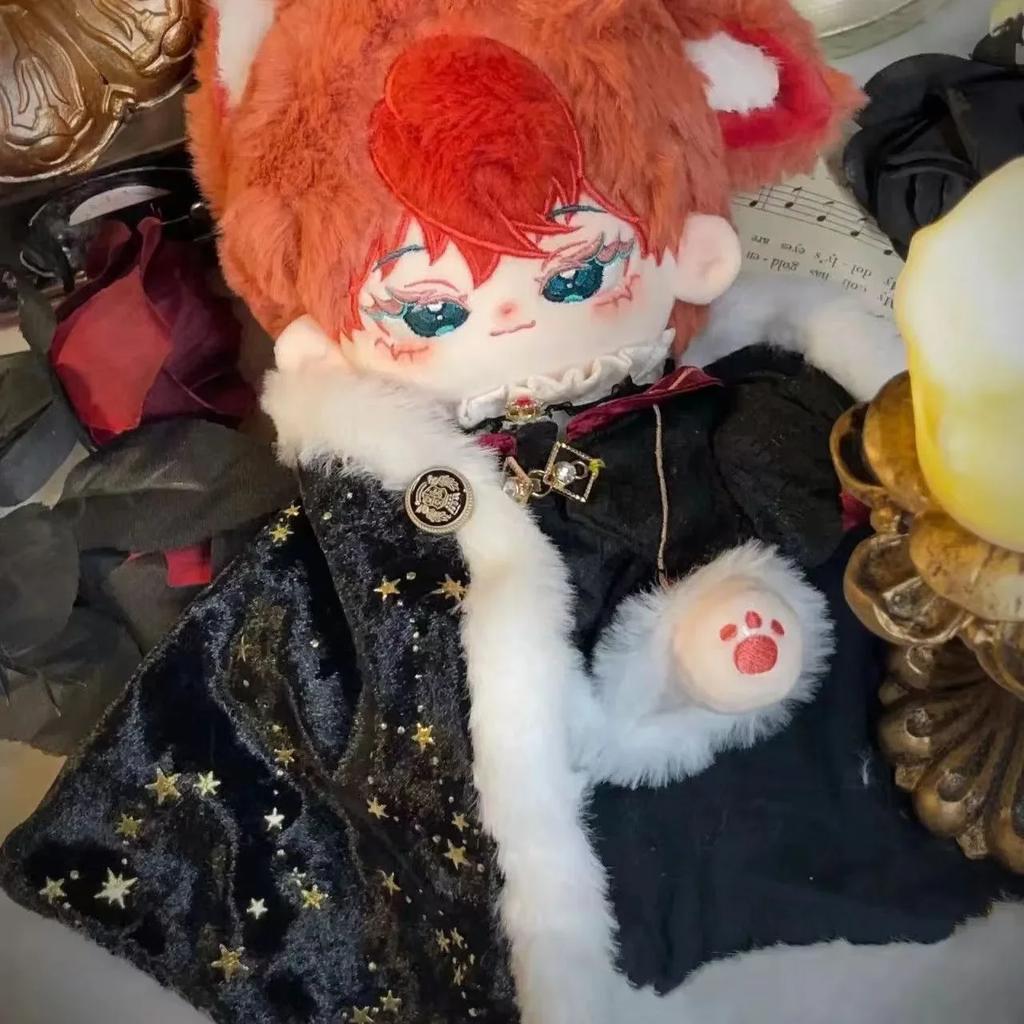 Shiny Retro 20cm Cotton Doll Clothes Suit DIY Dress-Up Cloak Moble Corona Sets Gemstone Red Flame Set Toys for Children Gifts