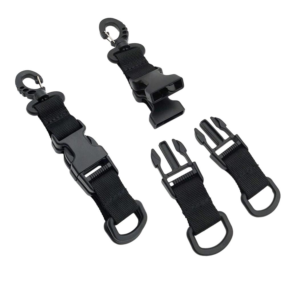 Multifunctional Backpack Hook Tactic Nylon Webbing Carabiner Quick Release Hanging Buckle Double-Split D-Shaped Keychain