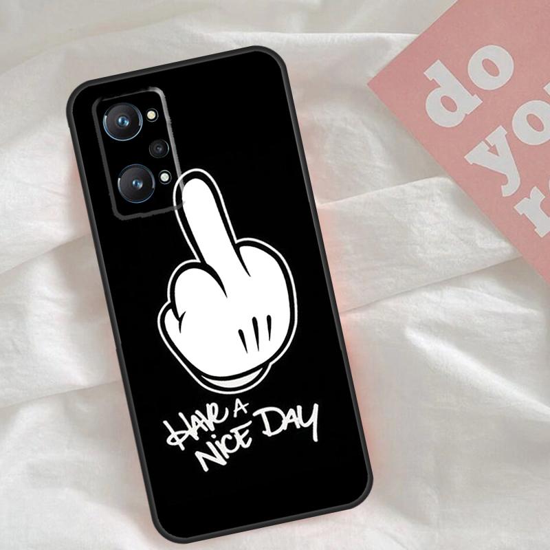Middle Finger Case For Realme C51 C75 C63 C61 C55 C53 C35 C65 C67 C71 15 11 12 13 14 Pro Plus GT6 GT7 Pro