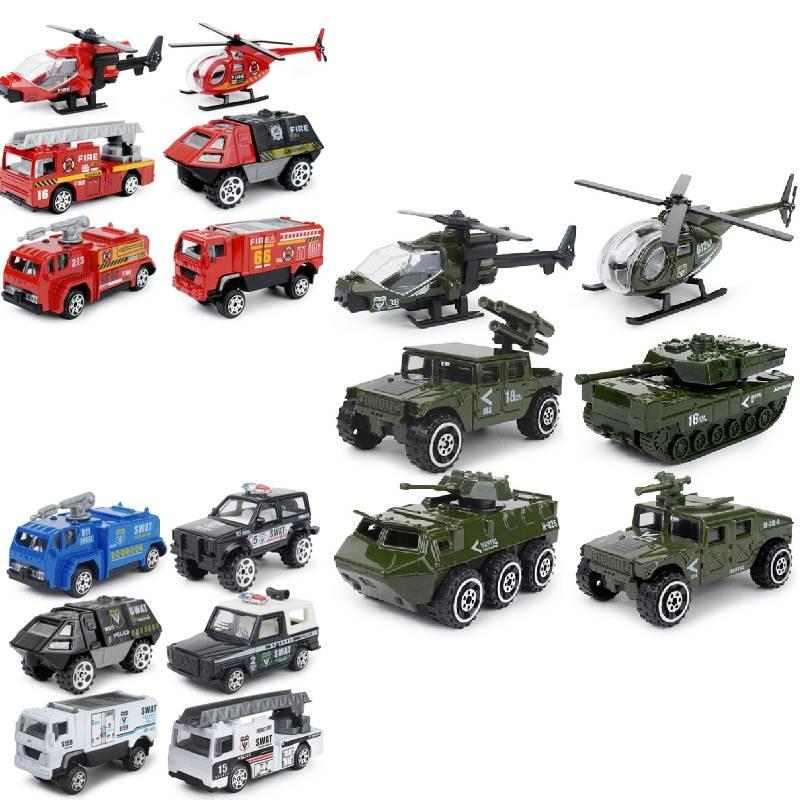 Mini Military Affairs Fire Fighting Special Police Alloy Car Model Children Toy