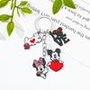 Disneys Adorable Minnie Mouse Heart shaped Pendant Keychain. Mickey s Romantic Charm Birthday Gift Travel Backpack Accessory