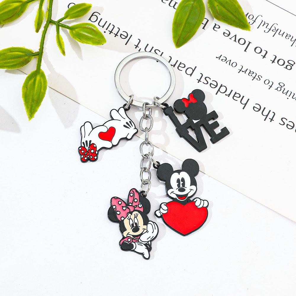 Disneys Adorable Minnie Mouse Heart shaped Pendant Keychain. Mickey s Romantic Charm Birthday Gift Travel Backpack Accessory