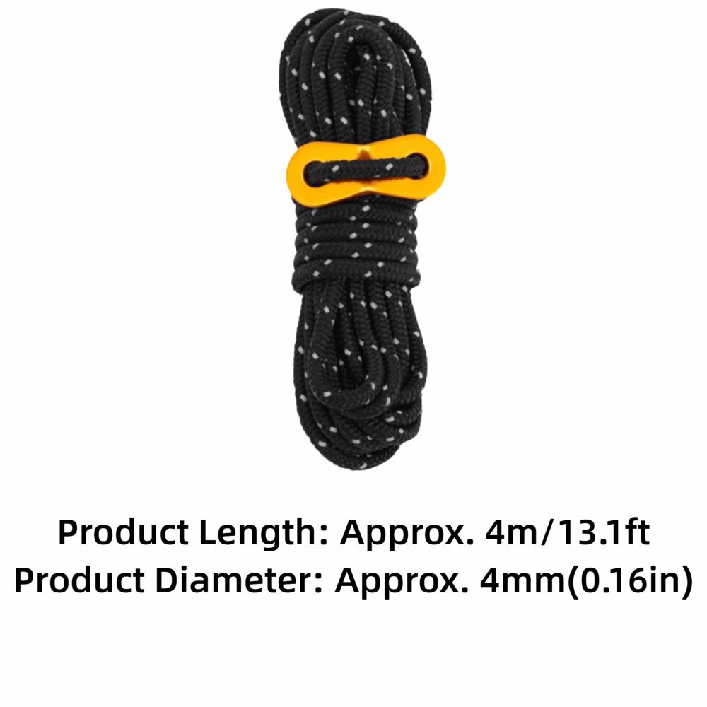 8 Pcs Polyester Reflective Tent Ropes with Aluminum Alloy Buckle Guy Lines  Backpacking