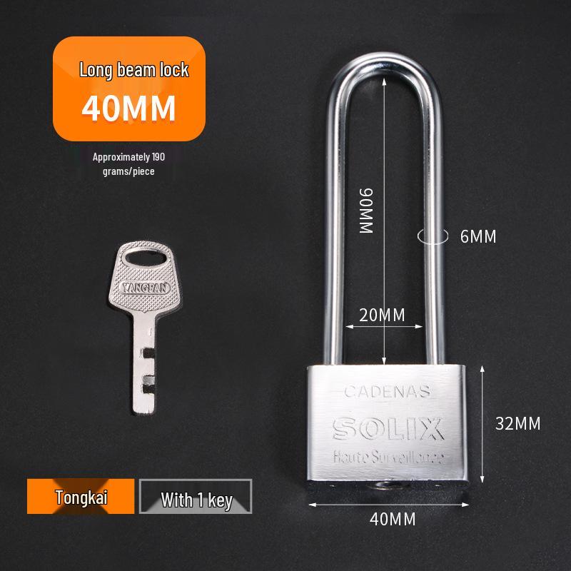 Extended Padlock Cabinet Lock, Long Beam & Handle, U-Shaped Household Door Lock