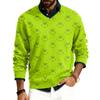 Men's V-neck Long Sleeve Ribbed Knit Pullover