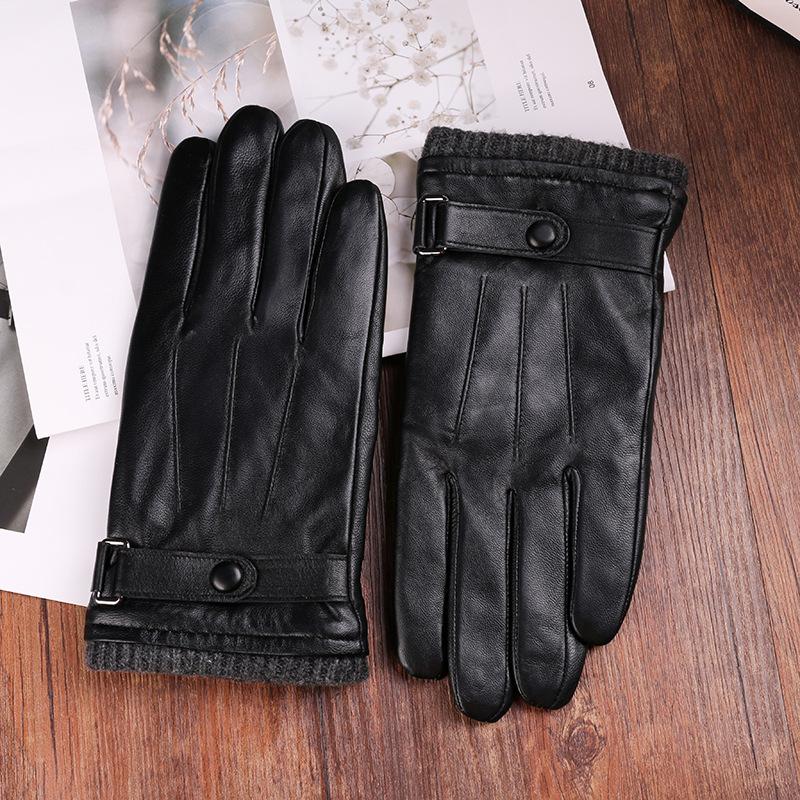 Sheepskin Gloves for Men and Women In Autumn and Winter Plus Velvet Thickened Outdoor Riding Motorcycle Windproof and Cold Sheepskin Gloves