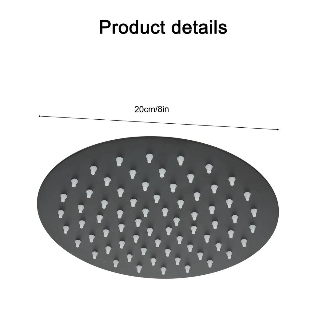 8 Inch Shower Head Bath Connector High Pressure Rain Replacement Shower Swivel Ball Ultra-thin High Quality Parts