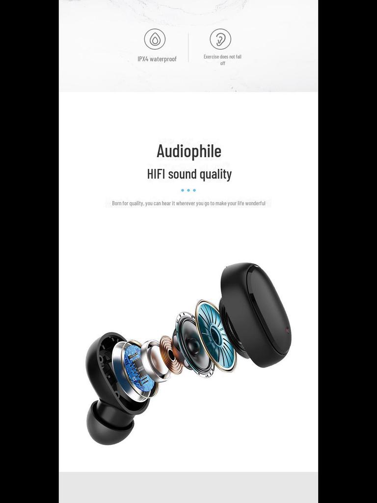 A6S Auricolare Sportivo Wireless Bluetooth In-Ear con Riduzione del Rumore e Controlli Touch