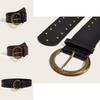Punk Style Rivet Leather Belt With Alloy Buckle For Casual Fashion Accessories