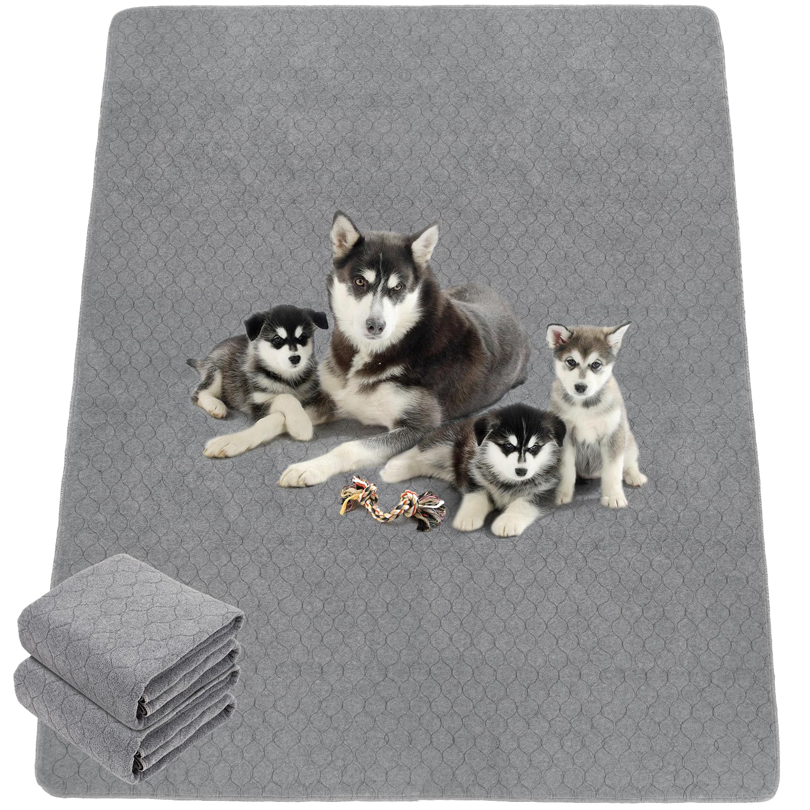 

Washable Pet Pads for Dogs and Cats Pee Pet Reusable Set of - Pads, Mats, Quick-Drying, Non-Slip, (165x122cm, 2) серый