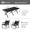 Bärbart utomhusbord och stolset, hopfällbart