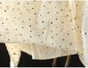 Women's Spring 2026 Polka Dot Lace Collar Cotton Shirt with Embroidered Jacquard Design