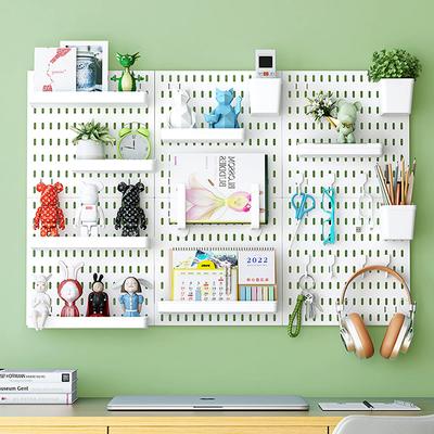Diy Pegboard Accessories Hanging Shelf Storage Hooks Wall Organizer No Punching Crafts Organization For Garage Kitchen Room