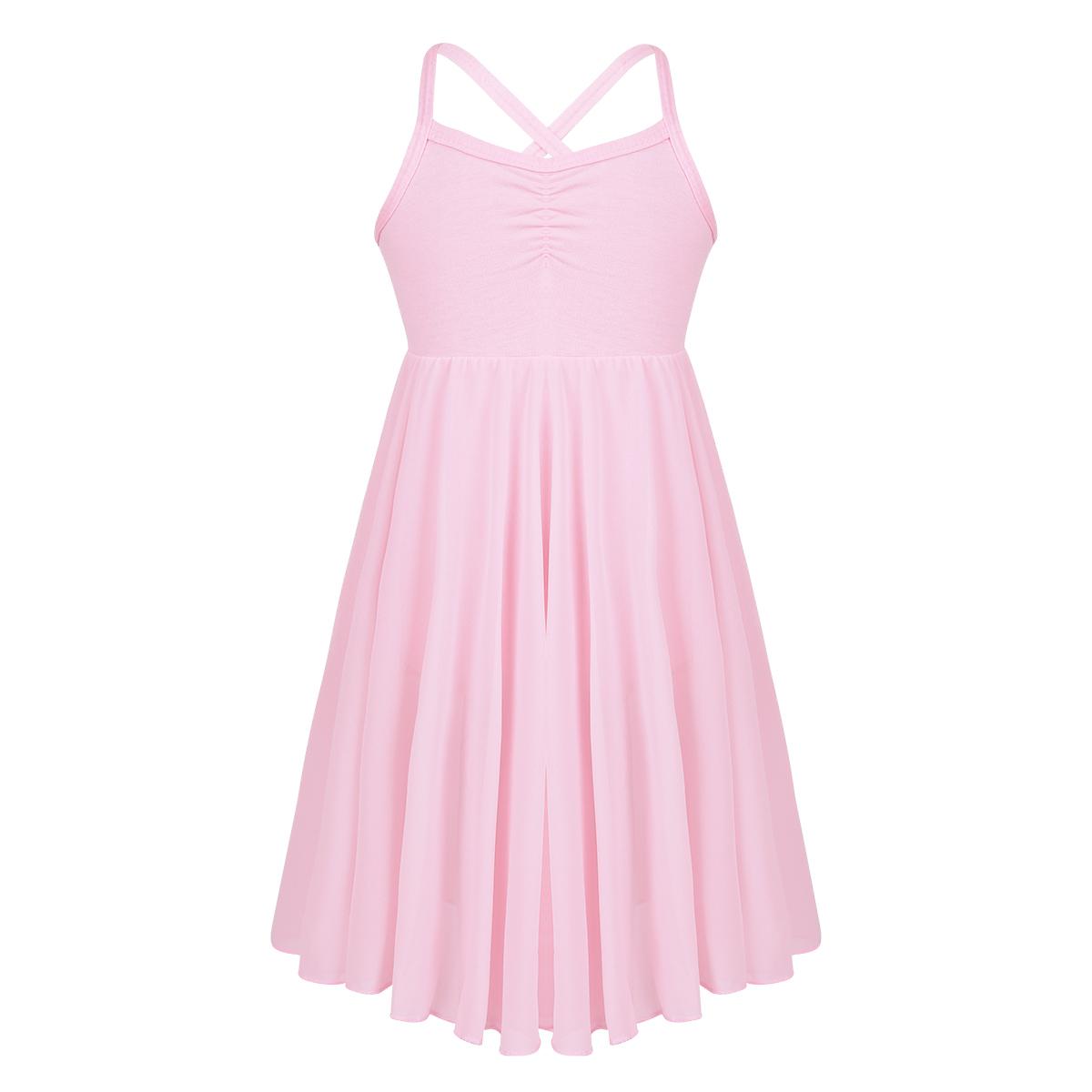 

Girls Chiffon Ballet Leotard Dress Elegant Dancewear for Ballet Performances Practice 10-12 Years