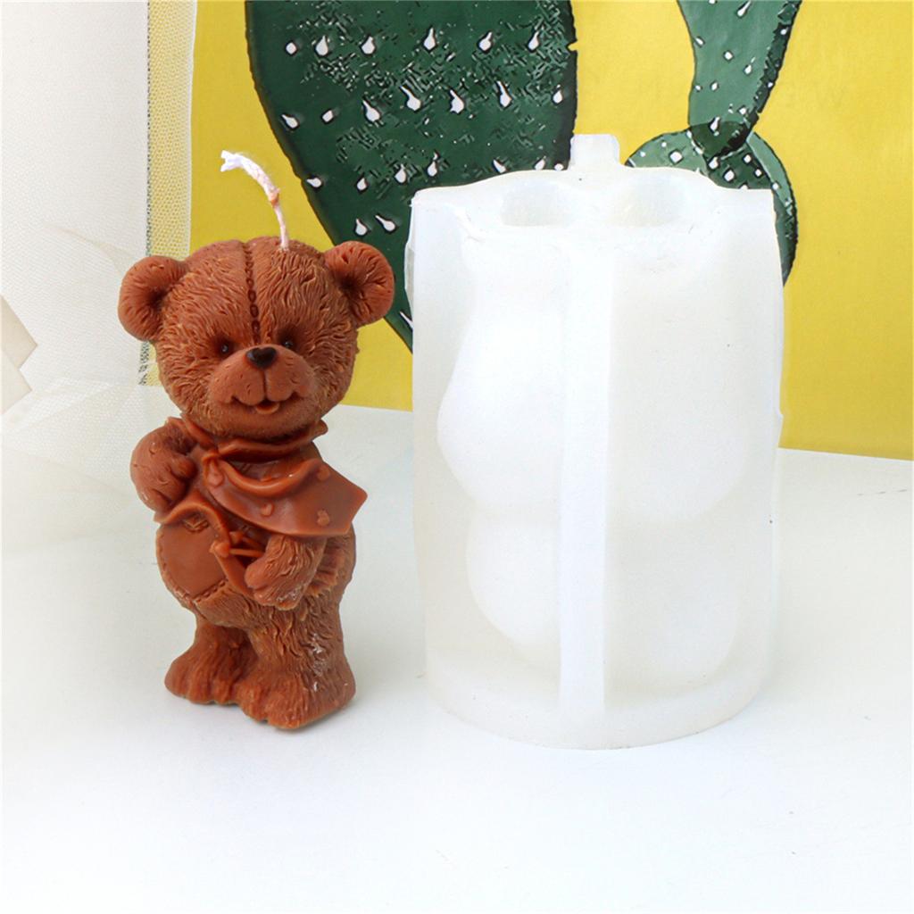 3D Bear Silicone Mould for Creative Candle Making Flexible and Easy to Clean Decoration for Craft and Decorations
