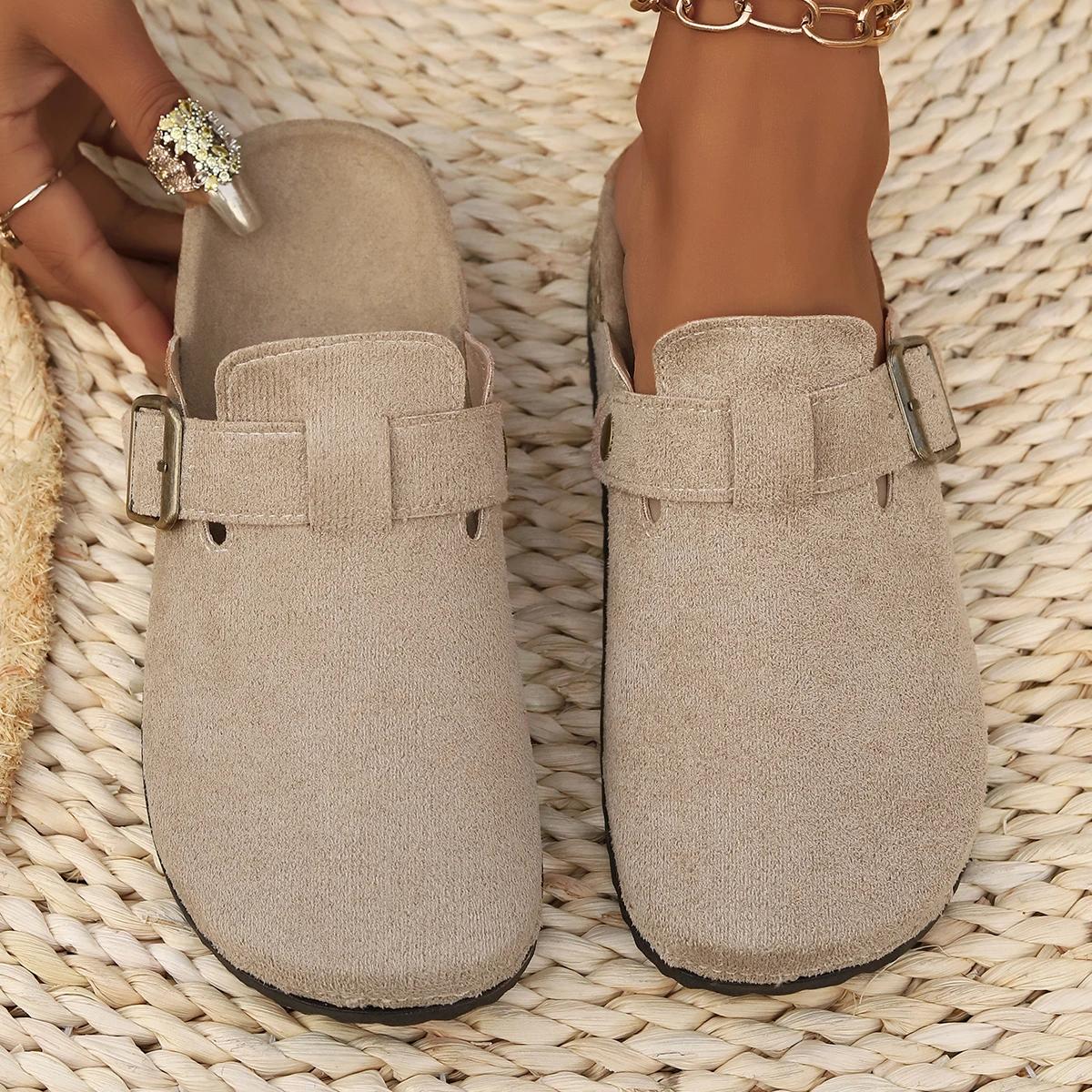 

Fashion Women Slippers New Summer Fashion Suede Slippers Outdoor Mules Shoes Luxury Beach Sandals Home Slides Women Zapatos De Mujer 41