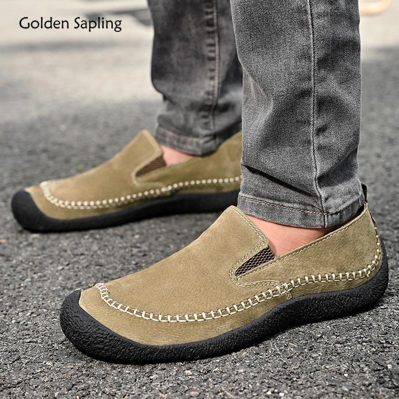 Golden Sapling Classics Loafers Men Casual Shoes Retro Genuine Leather Flats Moccasins Leisure Party Shoe Men's Loafer