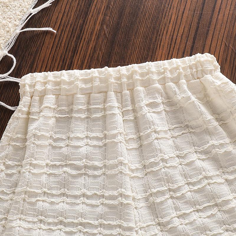 Mädchen 7-12J Anzug Kurzarm Kinder Sommer Neu Kurzarm Anzug Süße Spitze Ärmellose Weste + Top Shorts 2-teiliges Set