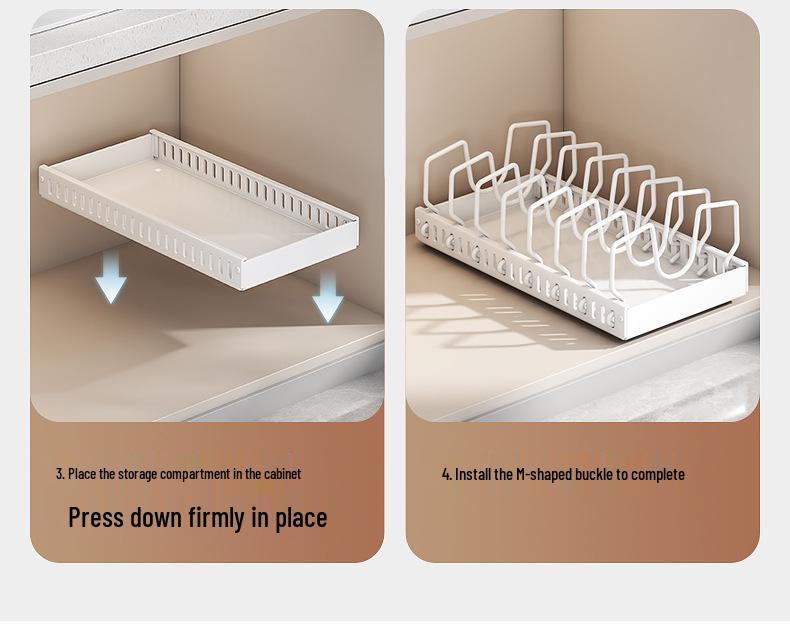 Adjustable Kitchen Pot Organizer Rack - Storage & Lid Holder for Cabinets and Countertops