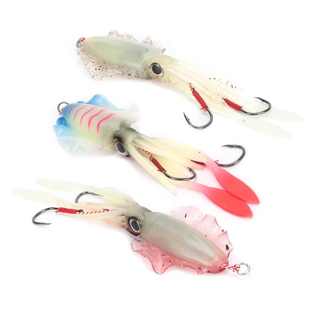 Fishing Squid Lure Octopus UV Luminous Squid Jigs with Hook Fishing Wobbler Bait Soft Lure