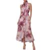 1116 summer European and American women's clothing, rose-printed waist dress, casual vacation lace dress