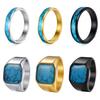 Cross-Border Stainless Steel Couple Wedding Rings with Turquoise, Opal & Seal Designs
