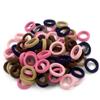 YANRONG 50PCS Bonbonfarben Süße Mädchen Elastische Haargummis Baby Kleine Haarbänder Weiche Baumwolle Pferdeschwanzhalter Stirnbänder Haaraccessoires