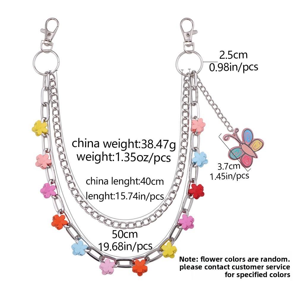Metal Floral Hair Clips And Butterfly Waist Chain For Unisex Youth Fashion Accessories