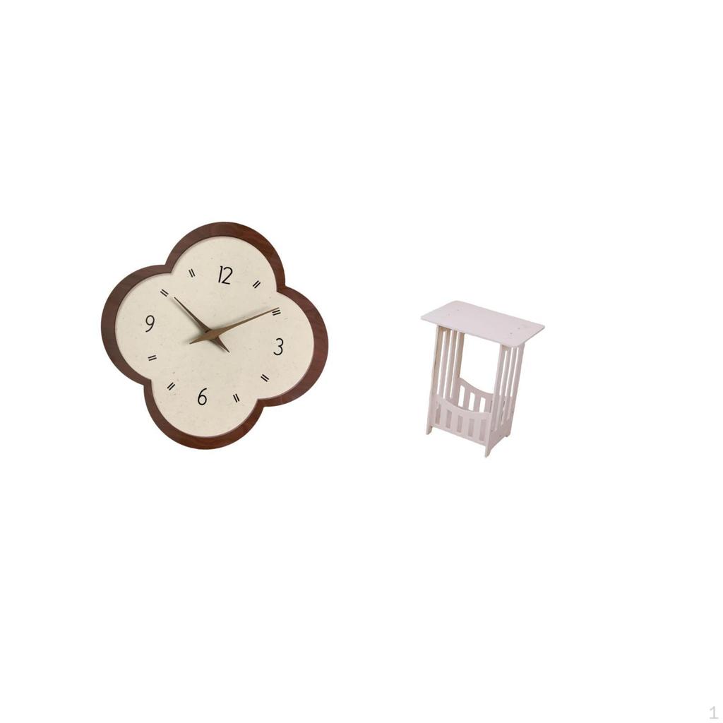 Elegant Silent Decorative Wall Clock And Versatile Portable Bedside Table for Home Office Bedroom