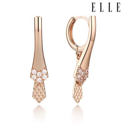14K Zirkonia Ohrstecker zum Ein-Klick-Verschluss (Goldene Anstecknadel) ELGPEE346