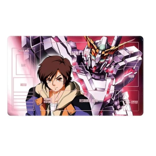 Fully Sewn Rubber Playmat for Single Player TCG Battles, Premium Compatible with Gundam Card Games, Includes Non-Slip Waterproof Storage Bag, 60*35cm